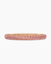 Sculpted Cable Bangle Bracelet in 18K Rose Gold with Pink Sapphires, 6.2mm